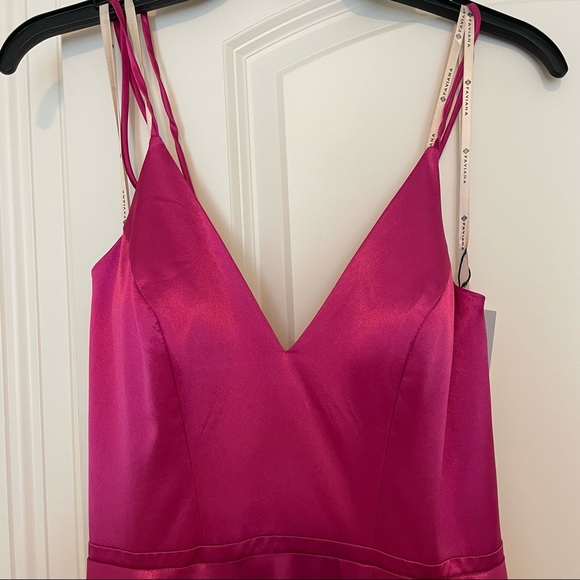 NWT Faviana Sophisticated A-Line Gown: Raspberry - Picture 3 of 8